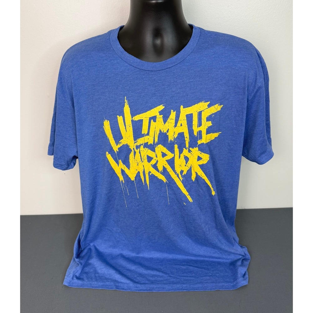 500 Level Men's Ultimate Warrior WWE Short Sleeve Crew T-Shirt Blue Size 2XL